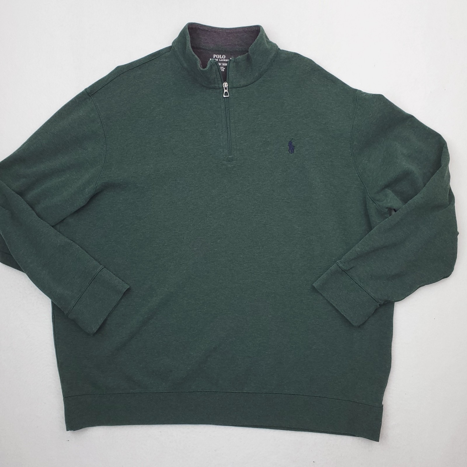 Polo Ralph Lauren Sweater Mens Xxl Green Quarter Zip Pullover Preppy Golf